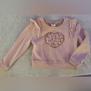 Pink Ruffled Heart Kids Top